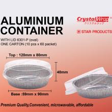 STAR PRODUCTS ALUMINIUM CONTAINER WITH LID 6301-P (oval)