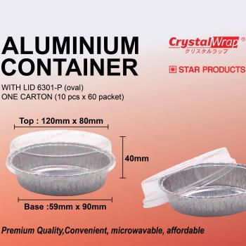 STAR PRODUCTS ALUMINIUM CONTAINER WITH LID 6301-P (oval)