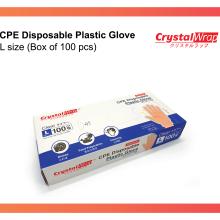 CrystalWrap® Premium CPE Disposable Embossed Glove - L Size (Box of 100pcs)