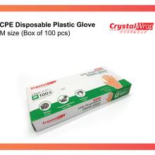 CrystalWrap® Premium CPE Disposable Embossed Glove - M Size (Box of 100pcs)